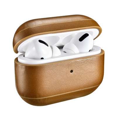 New factory price good quality wireless charging case genuine leather case for airpods pro airpods 3